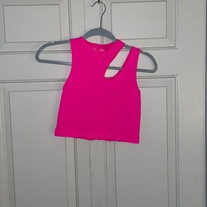 Bright pink crop top